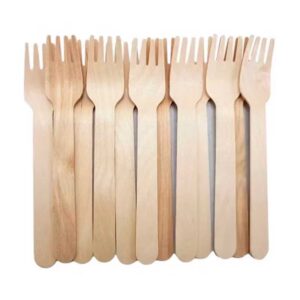 Tenedor de madera compostable